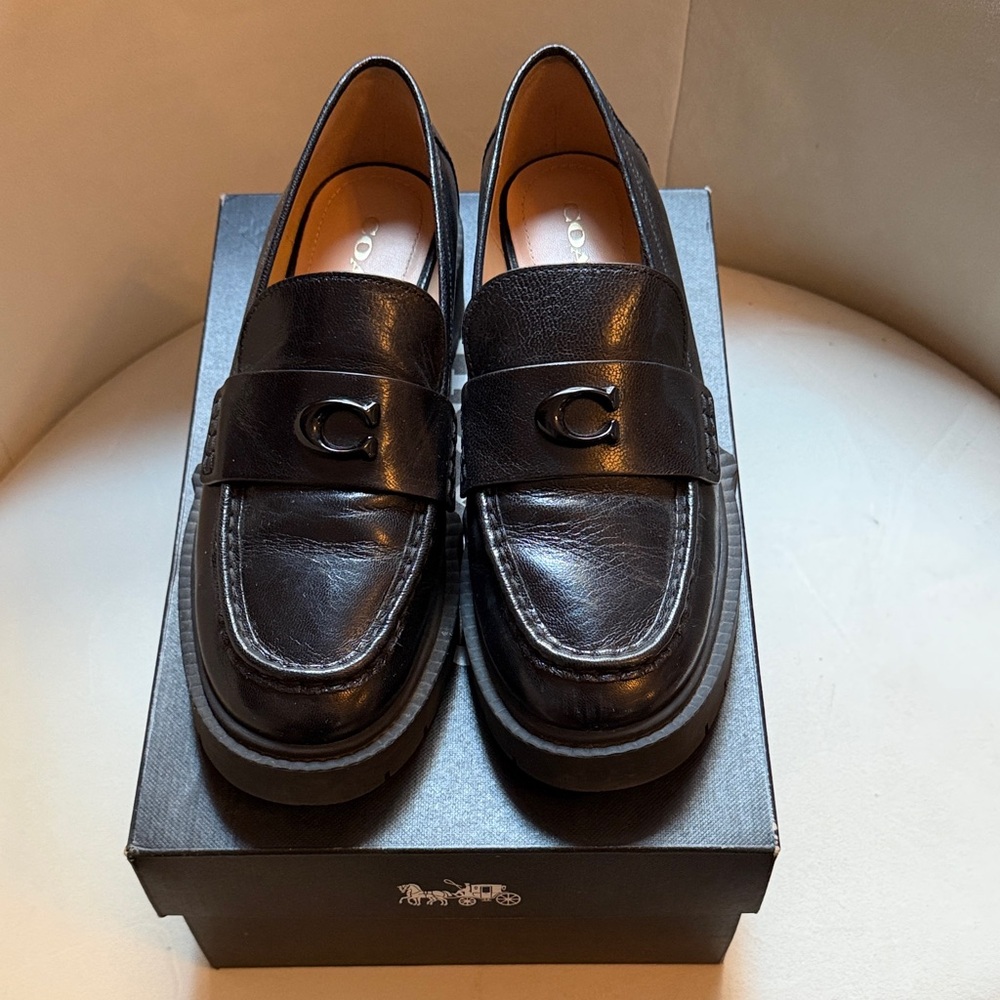 Coach Black Leather Loafers